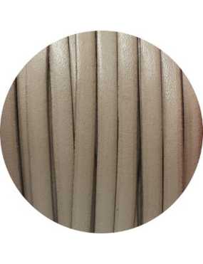 Cordon de cuir plat 5mm gris clair taupe vendu au metre