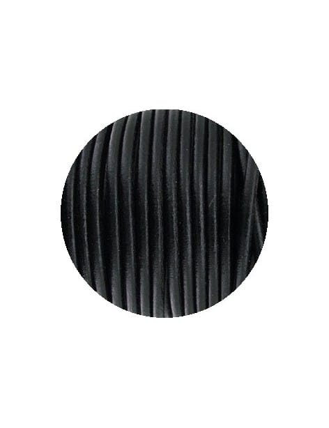 Cordon rond de cuir noir pour bijouterie fantaisie-2mm-Europe