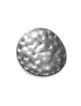 Passant rond martelé en métal  placage argent pour cuir plat de 10mm