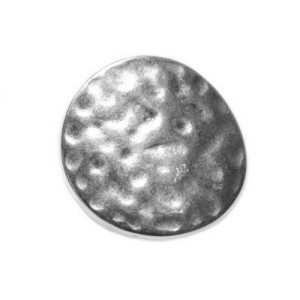 Passant rond martelé en métal  placage argent pour cuir plat de 10mm