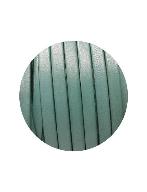 Cordon de cuir plat 6mm x 2mm de couleur aquamarine-vente au cm