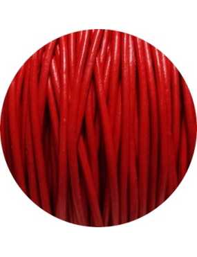 Lacet rond de cuir rouge de 1.5mm-Europe