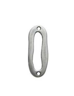 Intercalaire ovale avec 2 accroches placage argent-37mm
