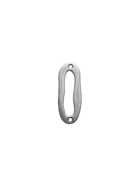 Intercalaire ovale avec 2 accroches placage argent-37mm