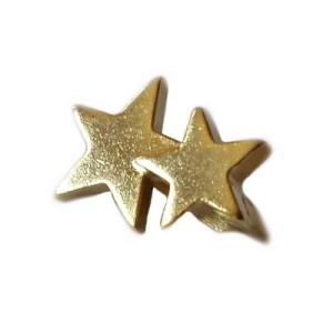 Passant double étoile couleur or pour cuir plat de 10mm
