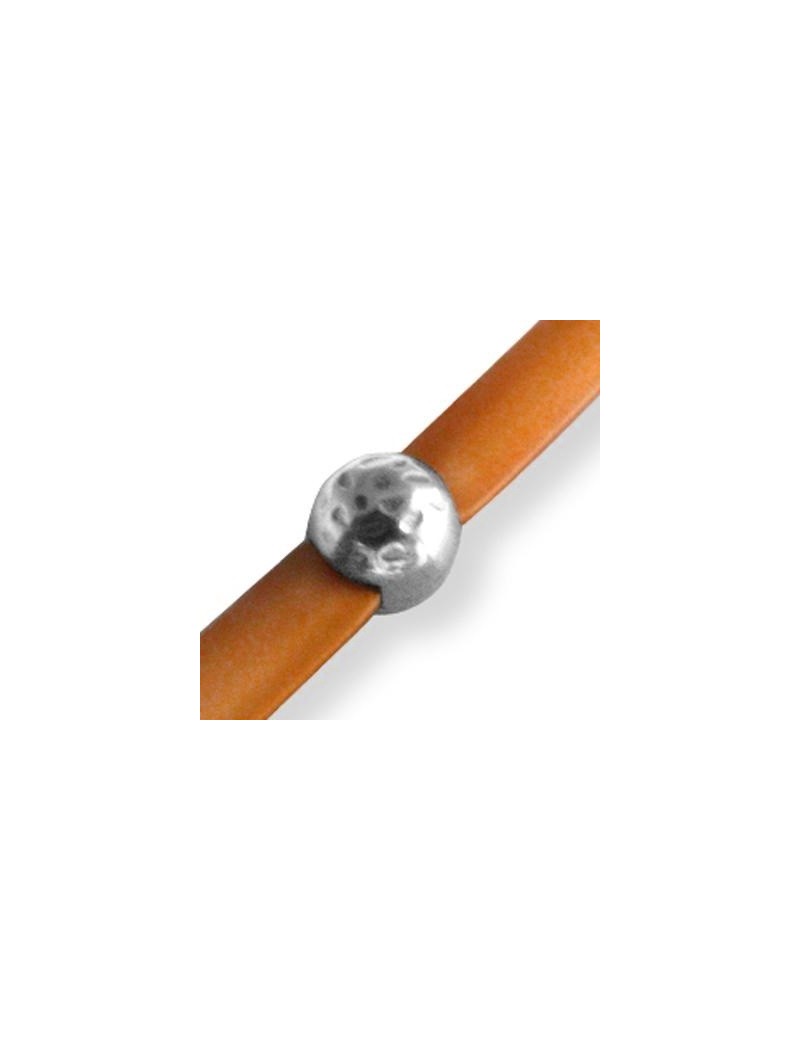 Passant demi-sphère pour lacet plat de cuir de 5mm