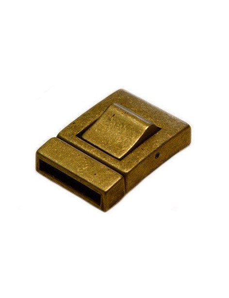 Fermoir clip lisse plat bronze pour cuir de 20mm-31mm