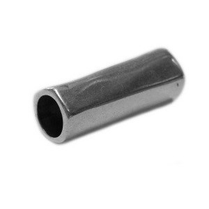 Gros tube droit en metal plaque argent-39mm