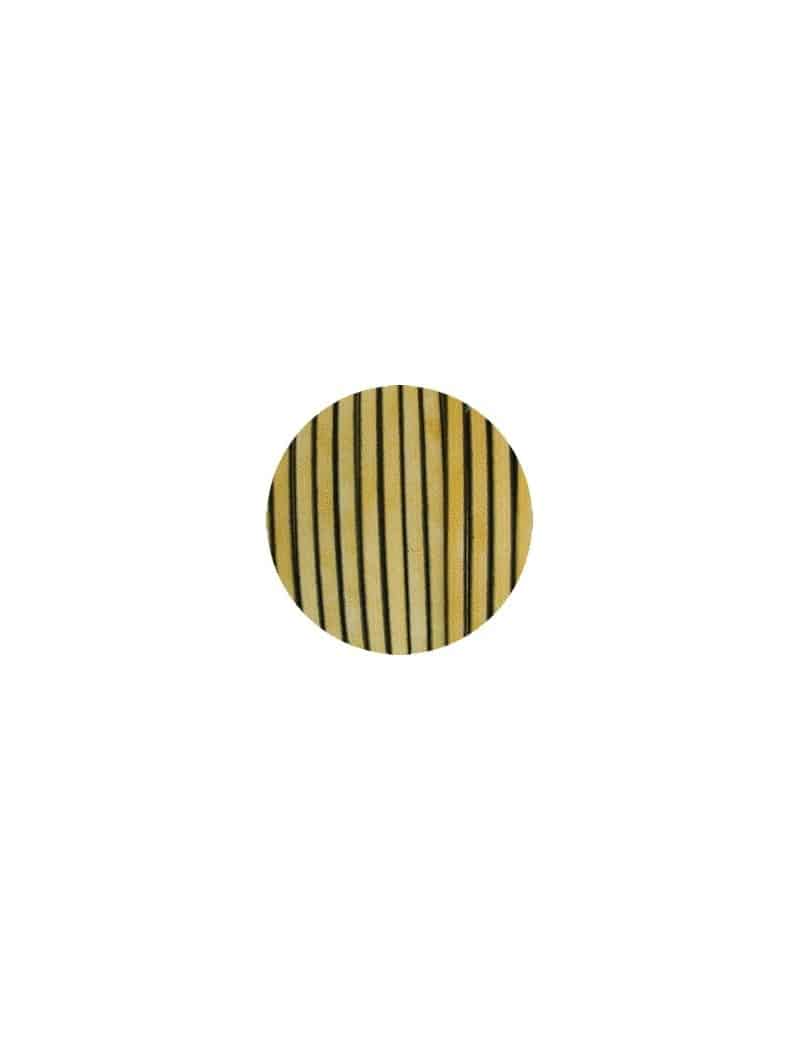 Cordon de cuir plat vintage 5mm jaune-vente au cm