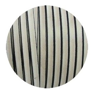 Cordon de cuir plat vintage 5mm gris clair taupe-vente au cm