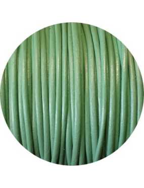 Cordon de cuir rond vert prairie-2mm-Espagne