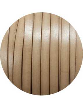 Cordon de cuir plat de 10mm beige vendu au metre