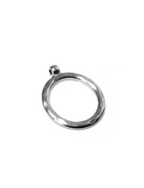 Anneau rond avec anneau en métal placage argent-28mm