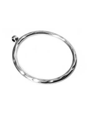 Anneau rond avec anneau en métal placage argent-50mm