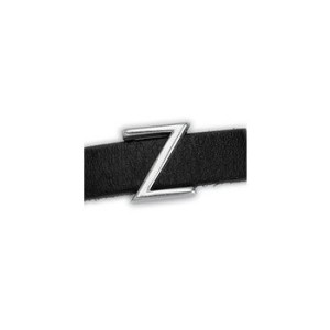 Passant lettre Z placage argent pour cuir plat de 10mm