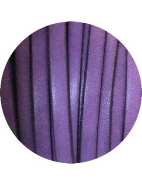 Cordon de cuir plat 5mm violet classique vendu au metre