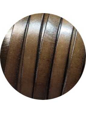 Cuir plat de 10mm couleur marron kaki-vente au cm