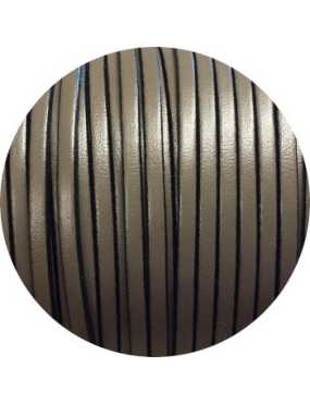 Cordon de cuir plat 3mm de couleur gris ardoise-vente au cm