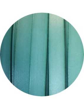 Cordon de cuir plat de 10mm aquamarine-vente au cm