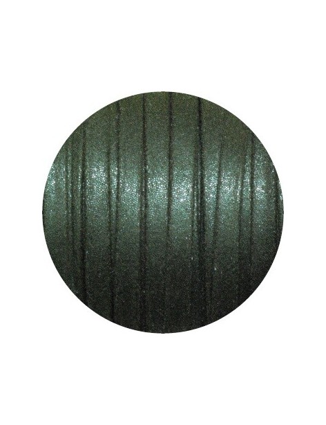 Lacet fantaisie plat 5mm nacré couleur vert militaire
