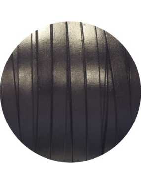 Cordon de cuir plat 10mm x 2mm de couleur noire-vente au cm