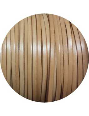 Cordon de cuir plat 5mm x 2mm couleur sable-vente au cm