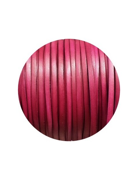 Cordon de cuir plat 5mm rouge violet-vente au cm
