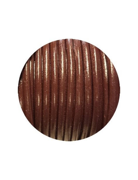 Lacet de cuir rond marron-Espagne-4.5mm