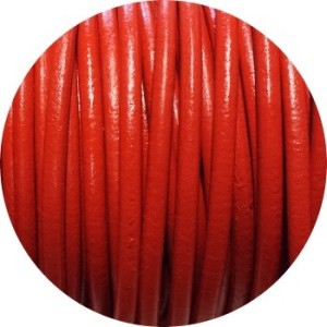 Lacet de cuir rond orange-Espagne-4.5mm