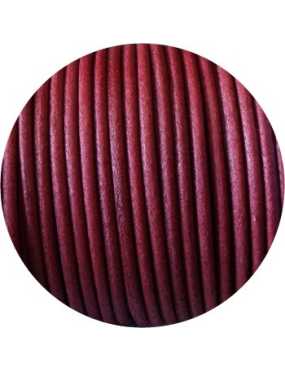 Cordon de cuir rond couleur prune-3mm-Espagne