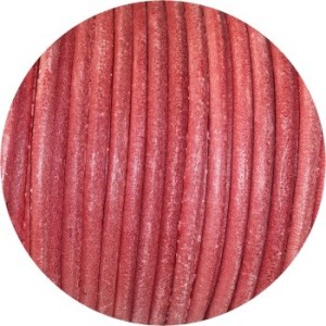 Cordon de cuir rond brut couleur rouille-3mm-Espagne
