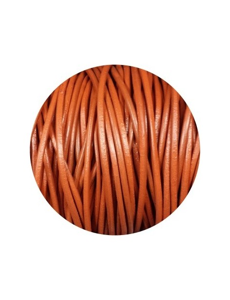 Cordon de cuir rond orange-3mm-Asie