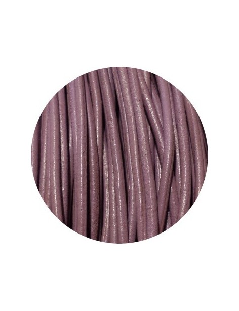 Cordon de cuir rond lilas-3mm-Europe
