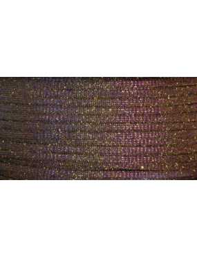 Lacet fantaisie plat 3mm irisé couleur marron or rose
