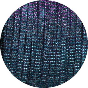 Lacet fantaisie plat 3mm irisé couleur bleu vert rose
