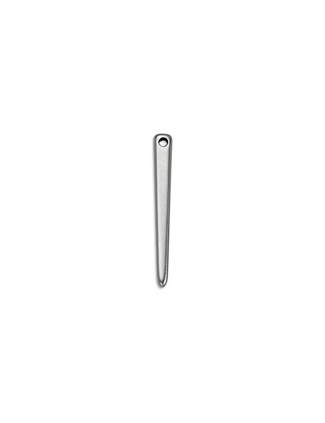 Pampille pointe en metal placage argent de 39mm