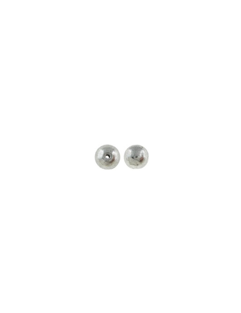 Lot de 10 perles rondes couleur argent tibetain-6mm