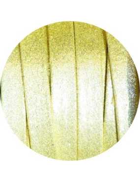 Lacet fantaisie plat 10mm nacré couleur jaune