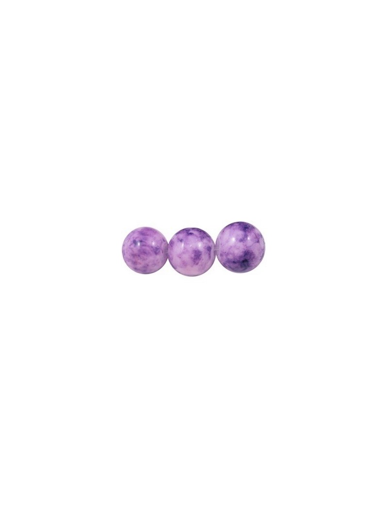 Pochette de 50 perles en verre peint premier prix violet lilas-6mm