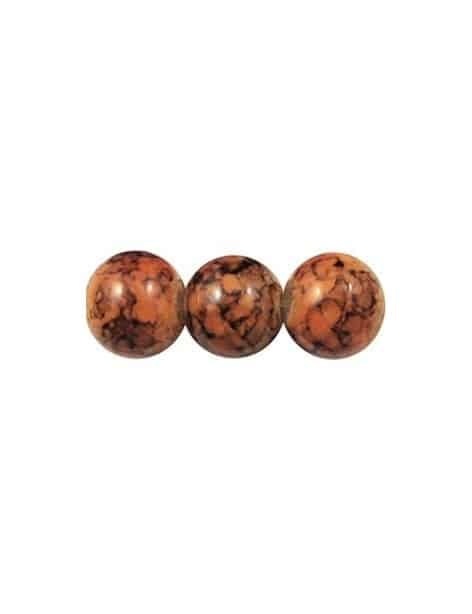 Pochette de 50 perles en verre peint premier prix orange-6mm
