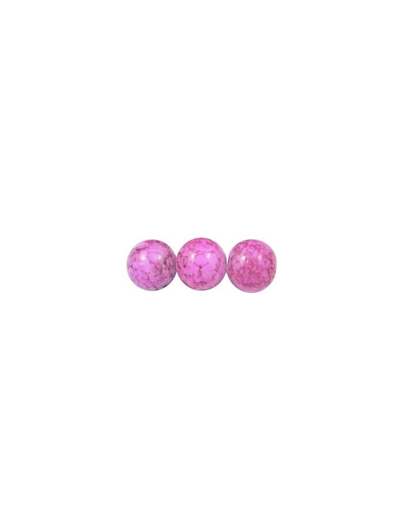 Lot de 50 perles en verre peint premier prix rose vif-6mm