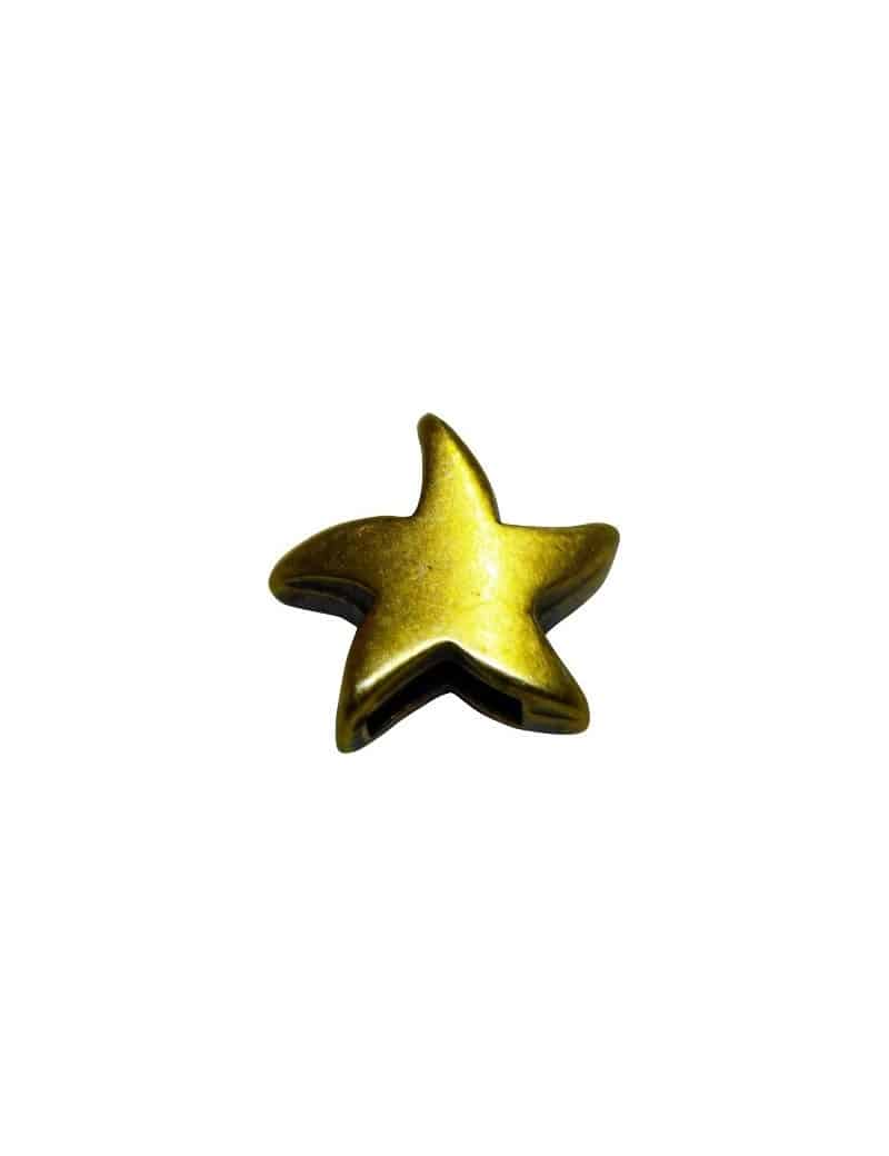 Passant étoile double face bronze pour cuir plat de 5mm-13mm