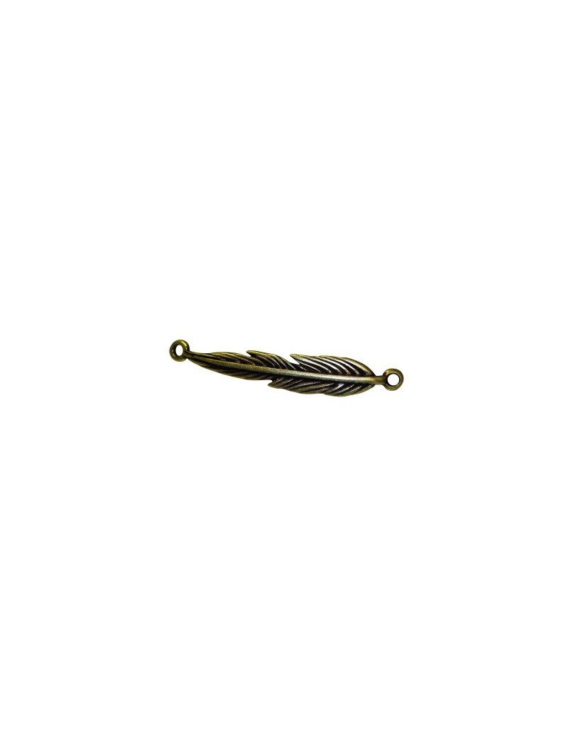 Intercalaire plume placage bronze de 40mm avec 2 accroches