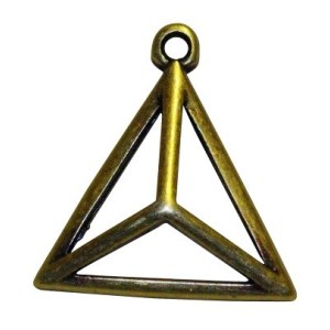 Pampille pyramide ajourée placage bronze de 17mm