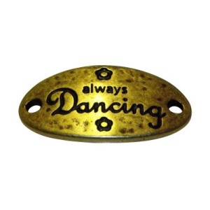 Plaque ovale bronze avec message Dancing
