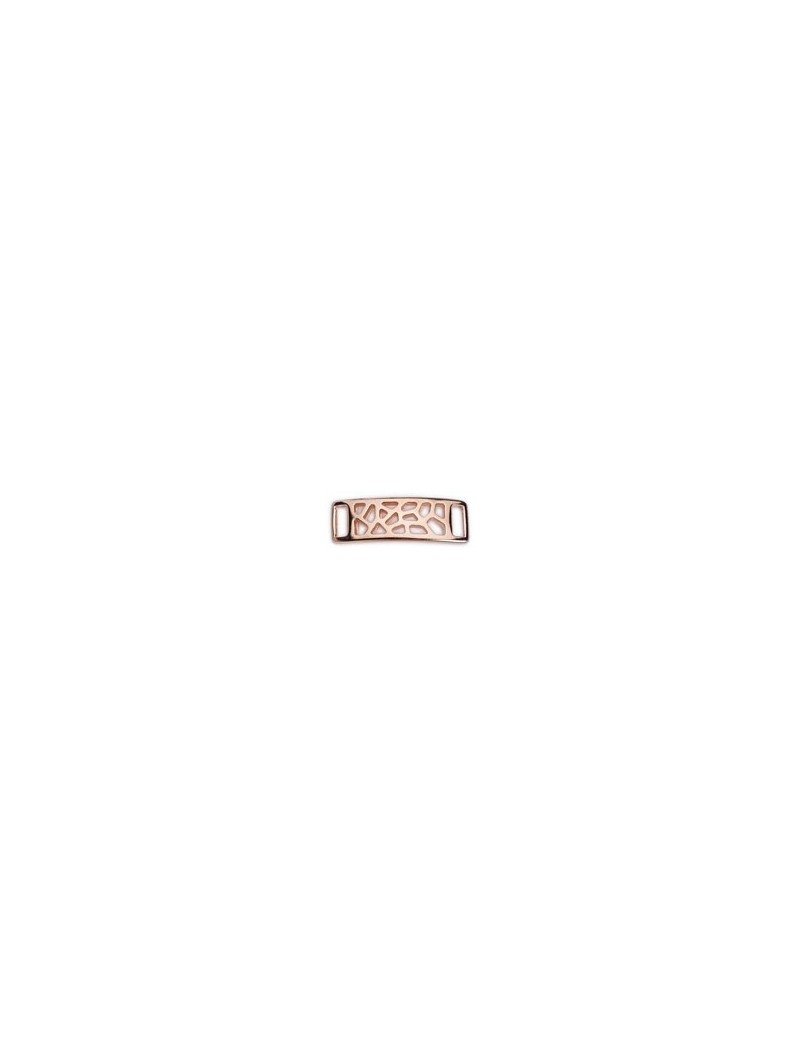 Plaque rectangle courbée trouée rose gold pour bracelet
