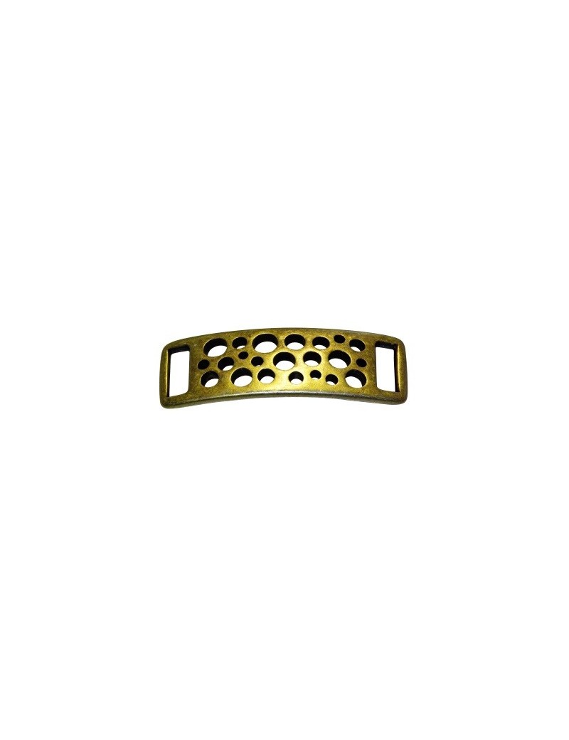 Plaque rectangle bronze courbée perforée pour bracelet