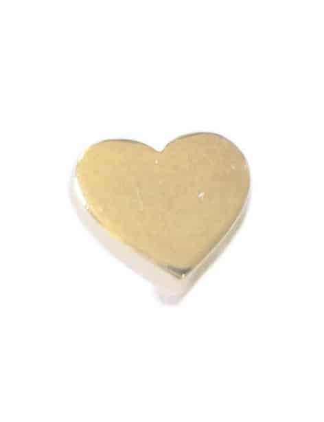 Petit passant or forme coeur pour cuir plat de 5mm