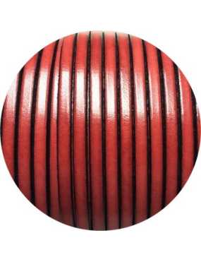 Cordon de cuir plat 5mm de couleur rouge vendu au mètre
