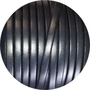 Nouveau cuir plat de 5mm x 2mm bleu navy-vente au cm